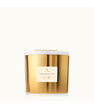 FRASIER FIR POURED CANDLE, 3-WICK GOLD