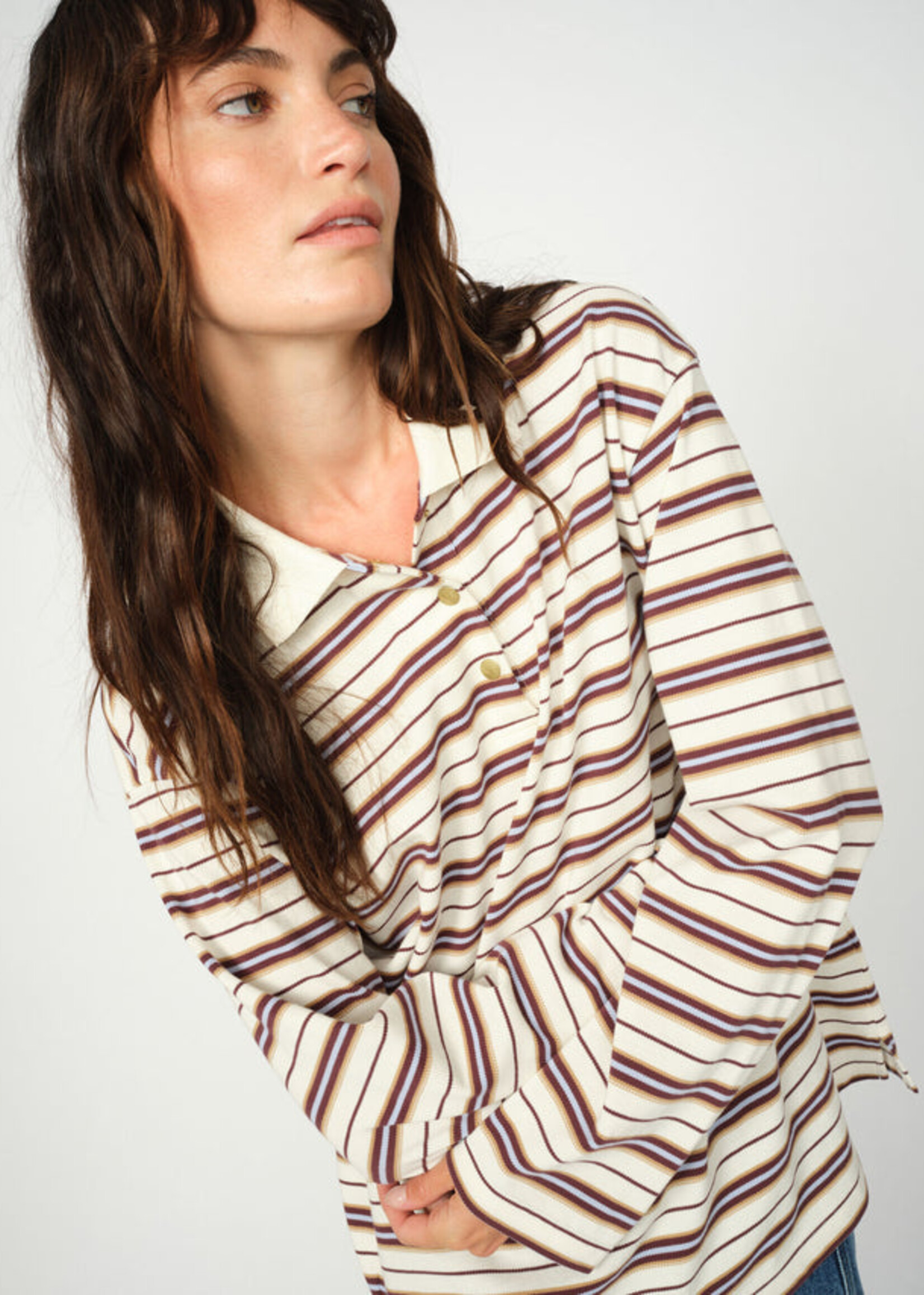 Mos Mosh Rossett LS Stripe Polo Tee