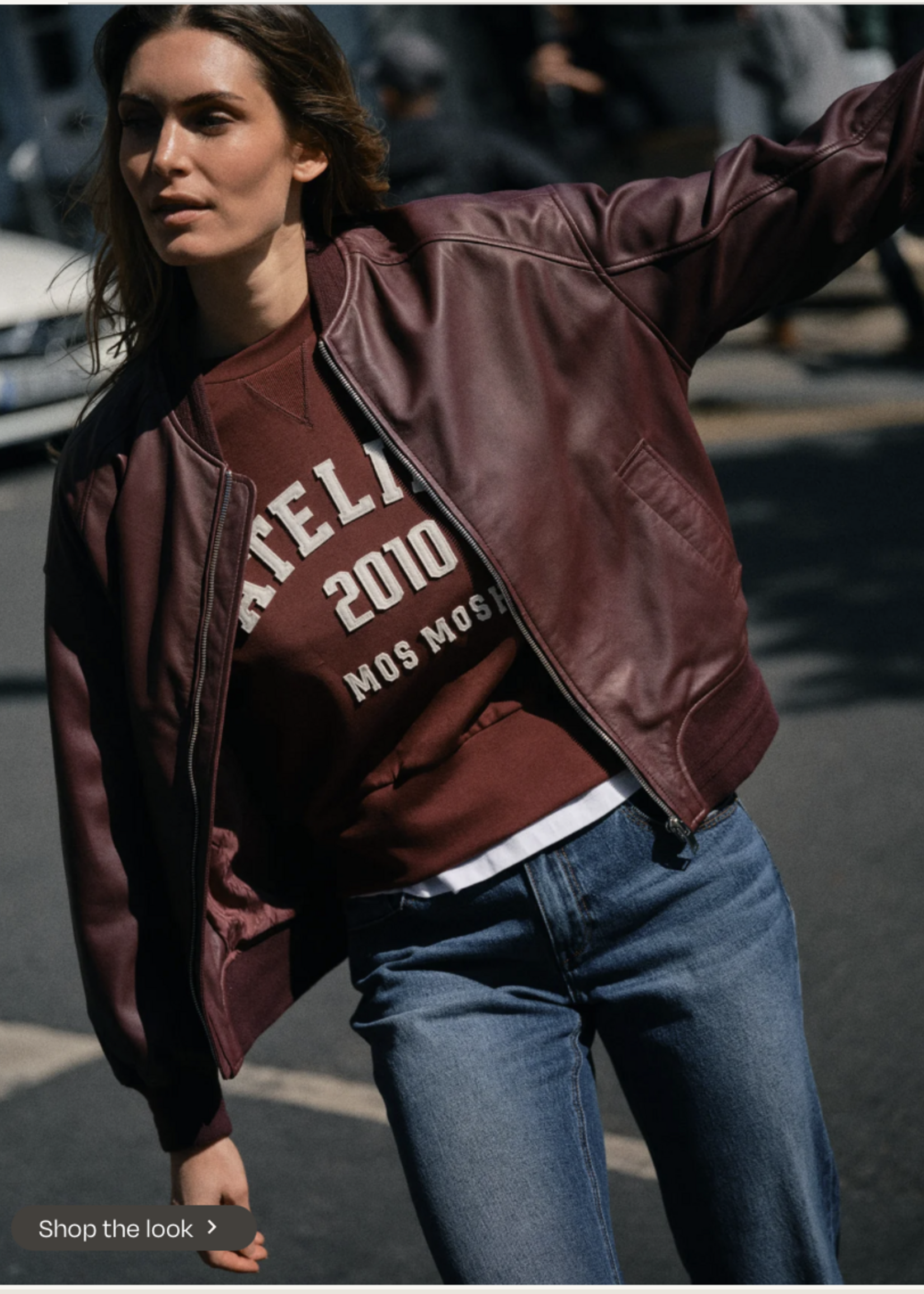 Mos Mosh Ruby Leather Bomber Jacket