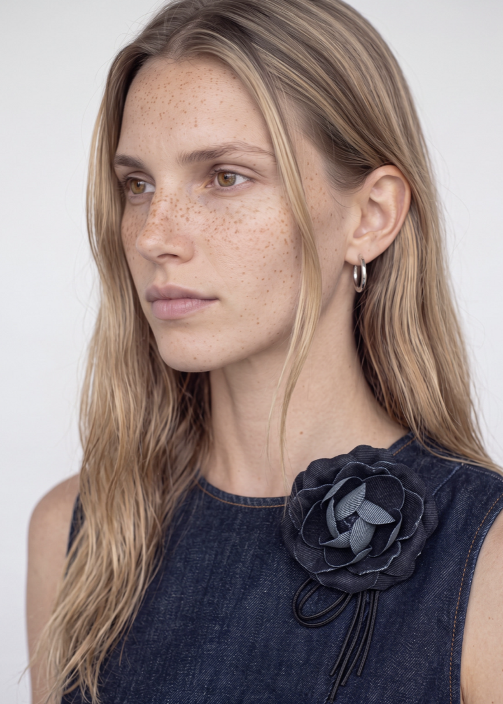 Mos Mosh Brooche Denim Flower