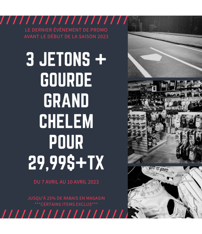 PROMO PÂQUES - 3 JETONS + GOURDE GRAND CHELEM