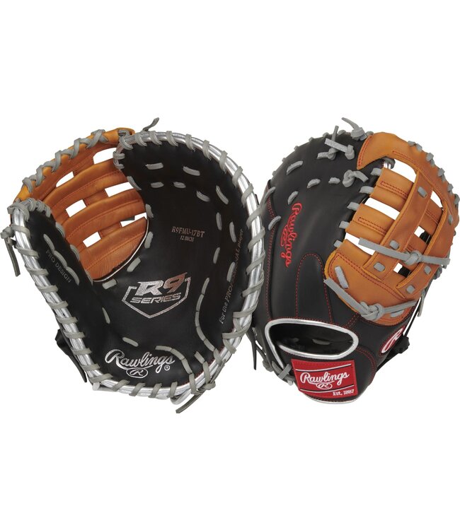 Rawlings LEFTY R9 BASEBALL CONTOUR SERIES FIRST BASE MITT 12-INCH BASEBALL GLOVE