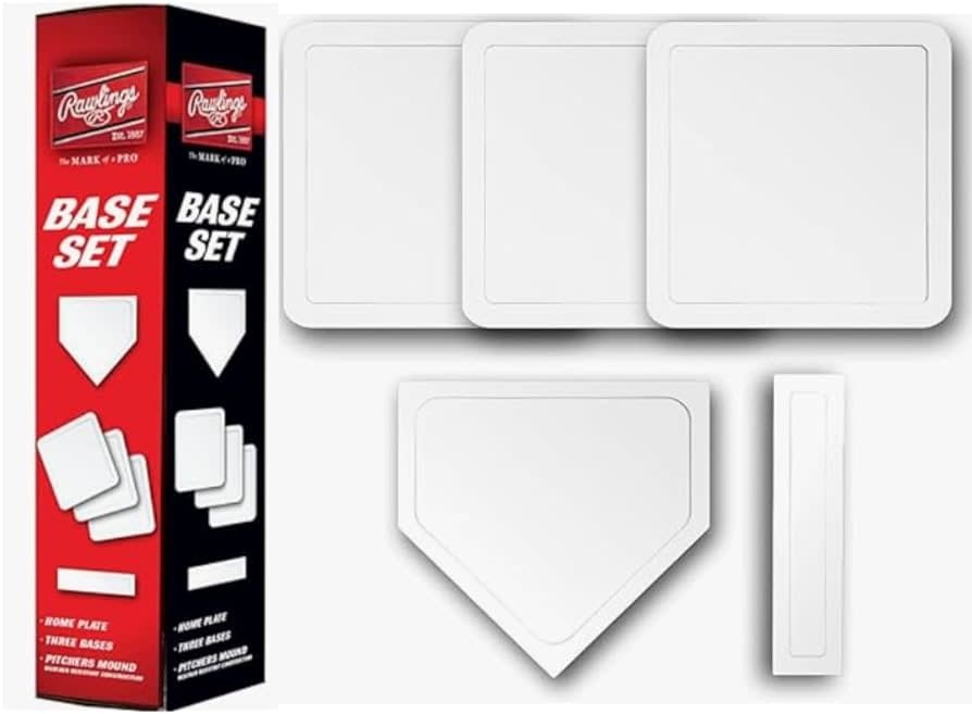 Set De Bases Rawlings Complet – 3 Bases, Plaque Maison, Monticule – Baseball Softball, état Correct
