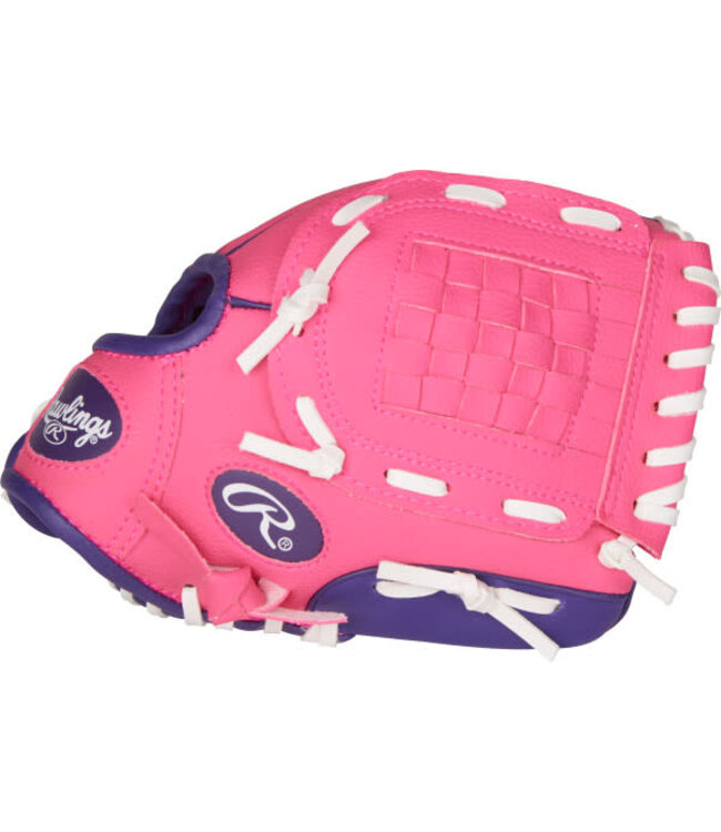 Rawlings RAWLINGS "PLAYERS" SERIES BASEBALL GLOVE W/BALL YOUTH PINK/PURPLE 9" RHT