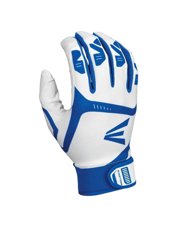 Easton EASTON GAMETIME - ADULT BASEBALL BATTING GLOVES WHITE/ROYAL M