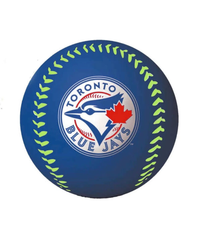BALLON DE BASEBALL EN CAOUTCHOUC ÉPONGE NÉON RAWLINGS « TORONTO BLUE JAYS » - 12 UNITÉS/TPK