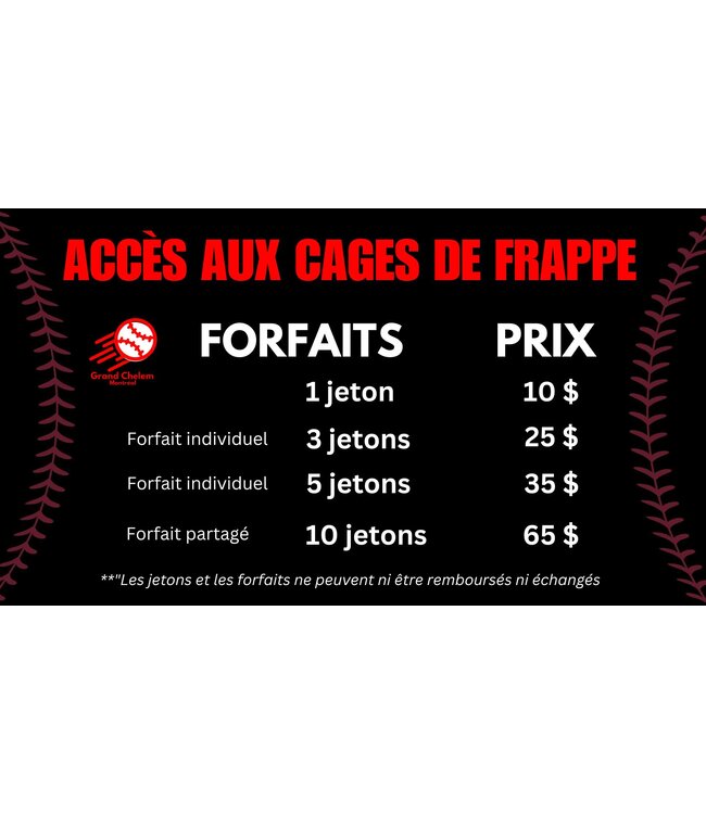 10 JETONS - 250 LANCERS Forfait Partage