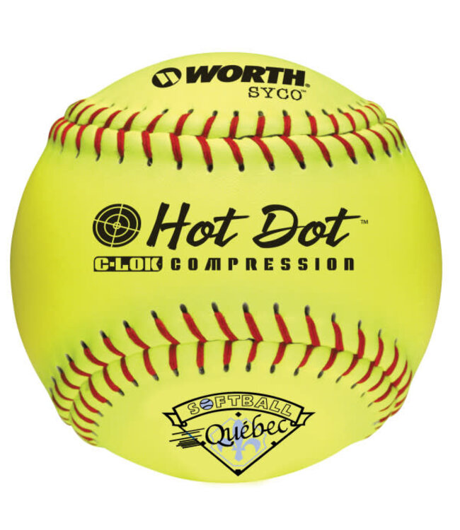 Worth Balle molle WORTH POWERCELL 12" WORTH SBQ - HOT DOT - 12" SLO-PITCH - .52 COR / 300 LBS