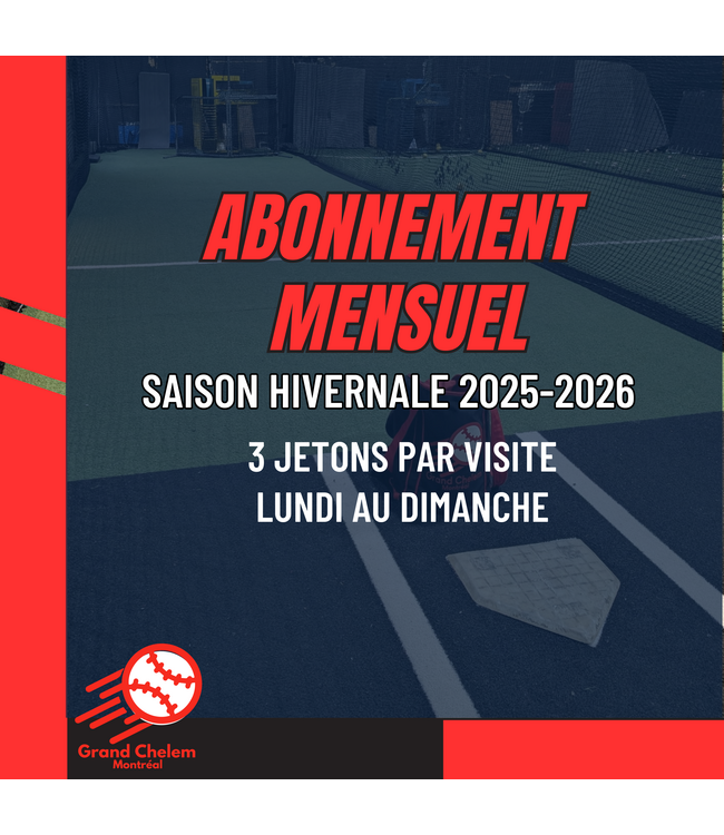 ABONNEMENT 1 MOIS/3 JETONS PAR VISITE du Lundi au Dimanche