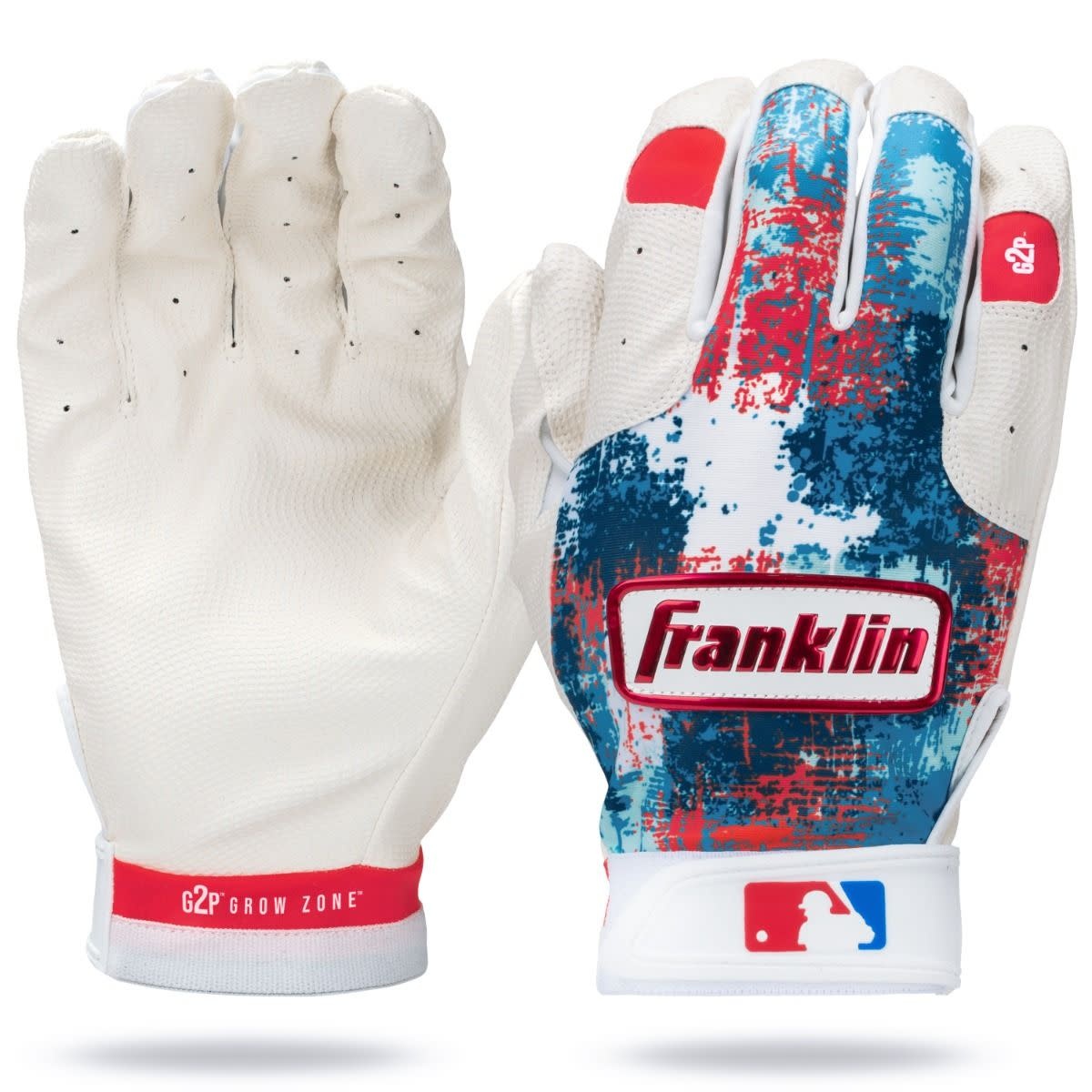 Franklin Sports MLB Digitek Paire de gants de frappeur pour adulte Taille S Gris/blanc/noir