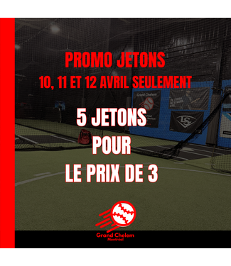 Promo jetons 5 pour le prix de 3 jetons