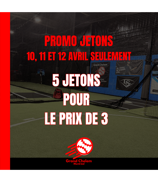 Promo jetons 5 pour le prix de 3 jetons