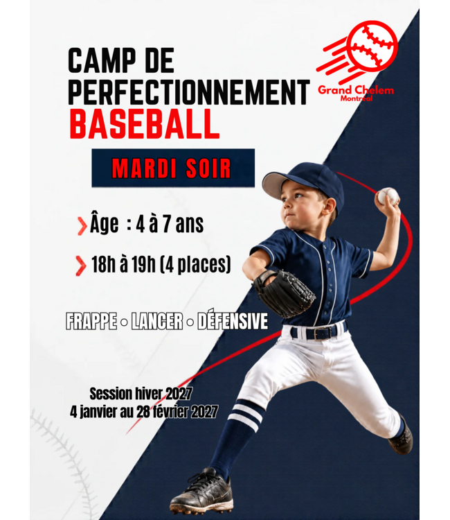 CAMP DE PERFECTIONNEMENT HIVER 2027 RALLY CAP - MARDI SOIR - 18H À 19H