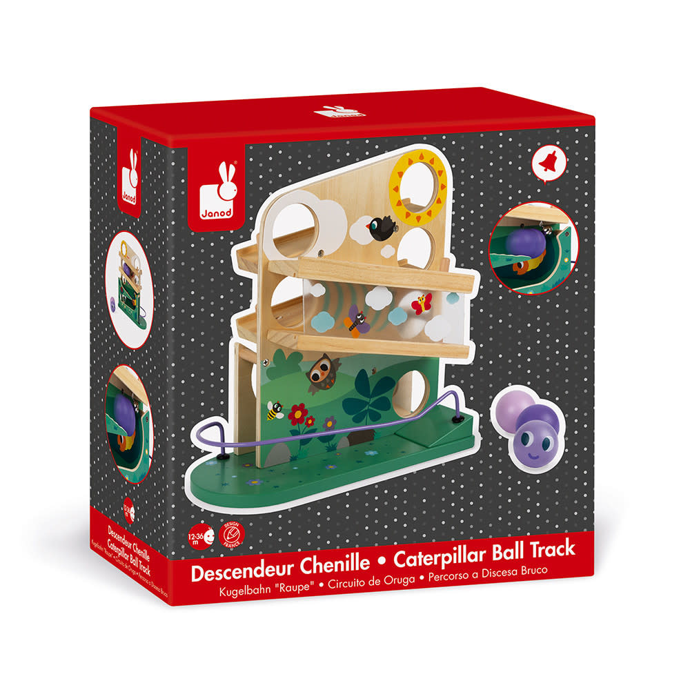 JuraToys Wooden Caterpillar Ball Track JuraToys Wooden Caterpillar Ball Track