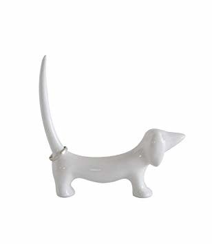 Creative Co-Op Stoneware Dachshund Ring Holder