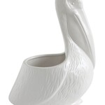 Creative Co-Op White Ceramic Pelican Planter
