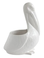 Creative Co-Op White Ceramic Pelican Planter