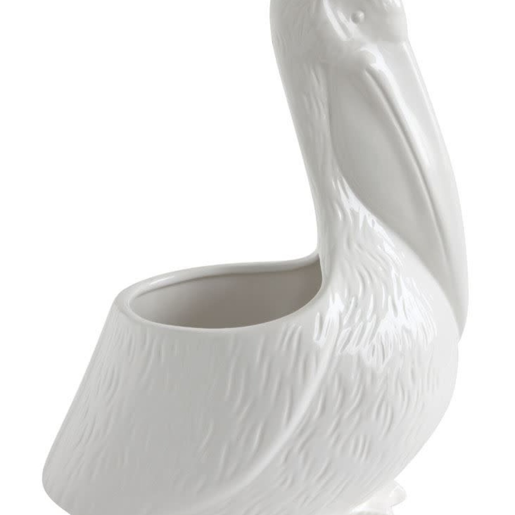 Creative Co-Op White Ceramic Pelican Planter
