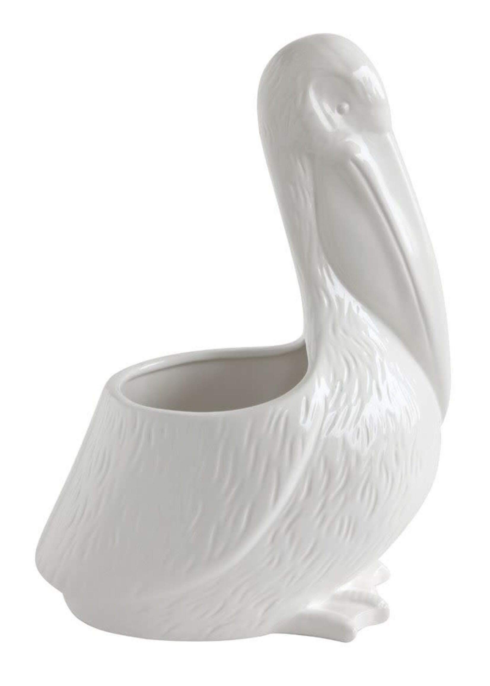 Creative Co-Op White Ceramic Pelican Planter