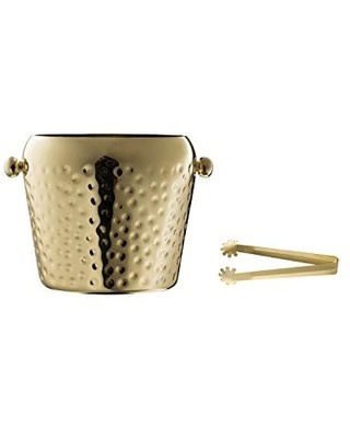 Creative Co-Op Hammered Stainless Steel Ice Bucket w/ Tongs Creative Co-Op Hammered Stainless Steel Ice Bucket w/ Tongs