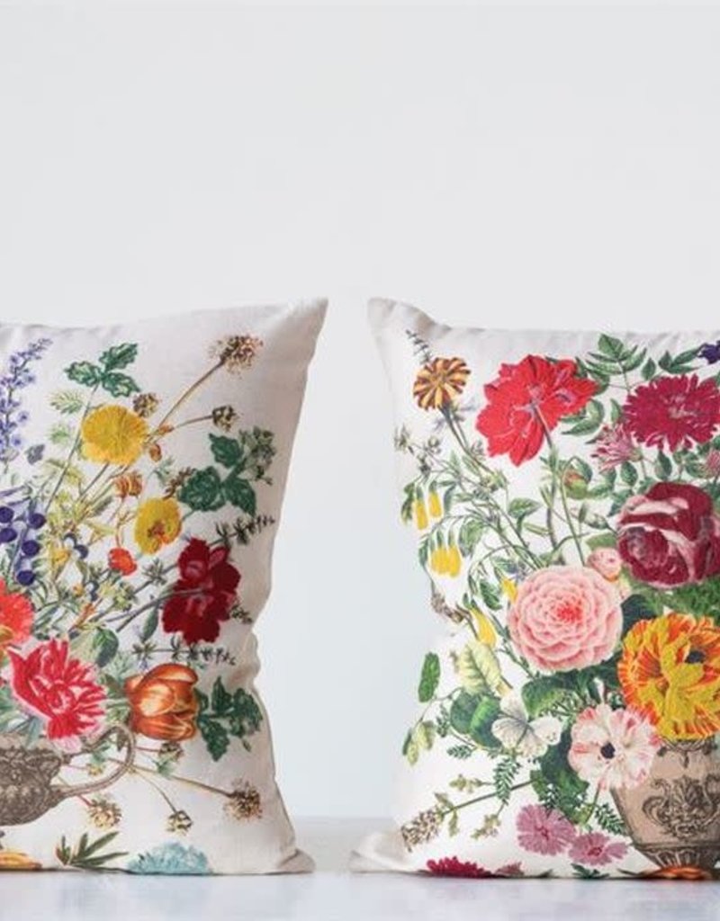 Creative Co-Op 18" Square Cotton & Linen Embroidered Pillow