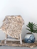 Creative Co-Op Leopard Print Goat Fur Rug