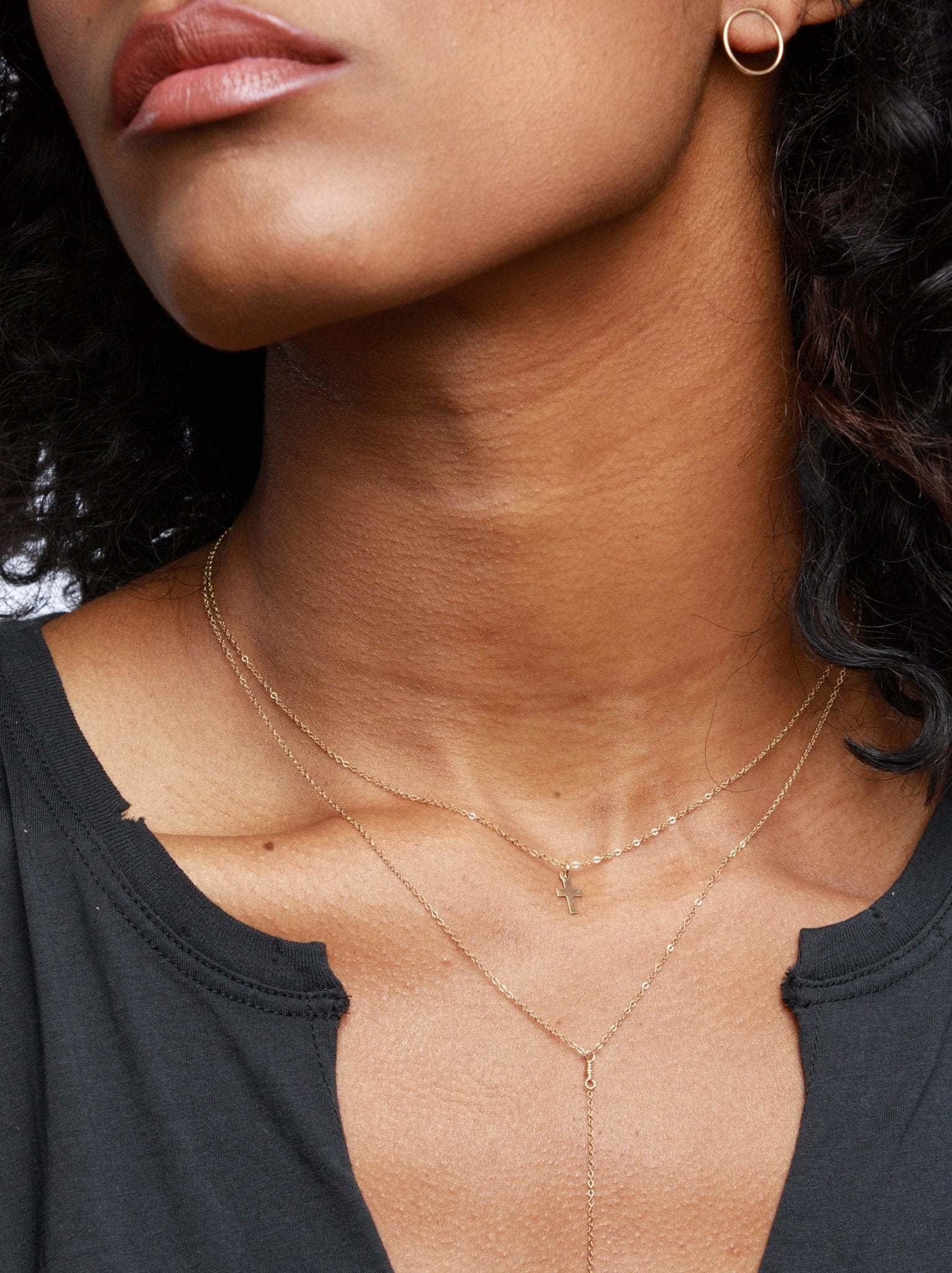 Silver Mini Cross Pendant Necklace