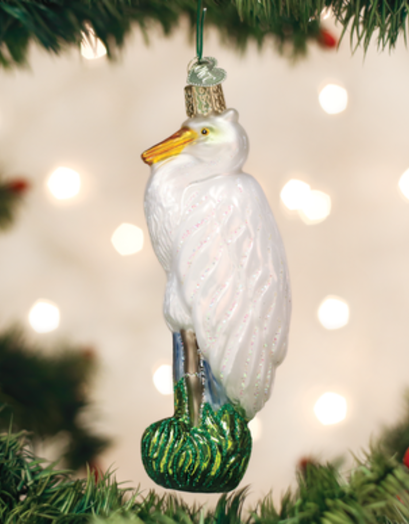 Old World Christmas OWC Great Egret Ornament