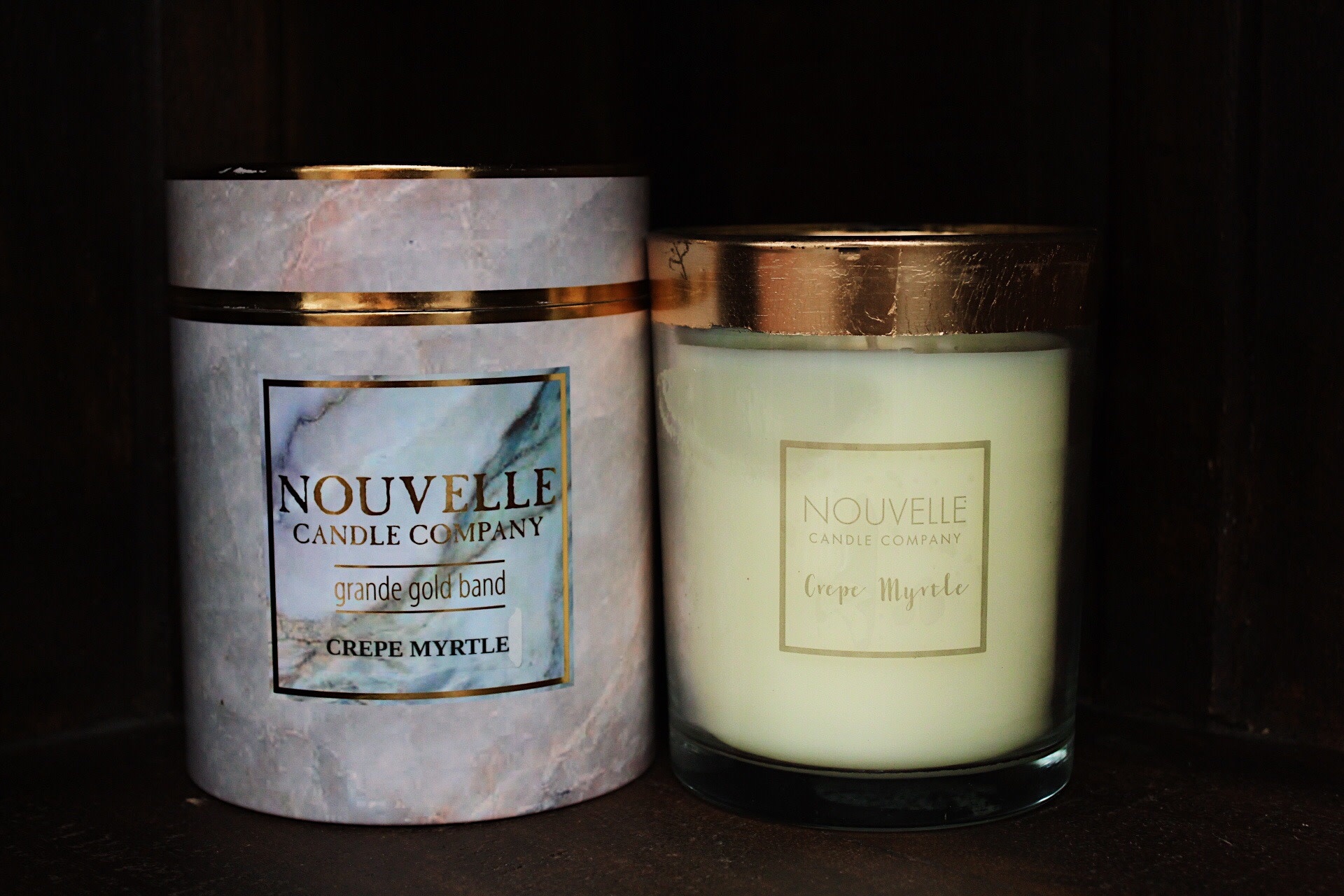 Nouvelle Candle Company Crepe Myrtle Grande Gold Band Nouvelle Candle Company Crepe Myrtle Grande Gold Band