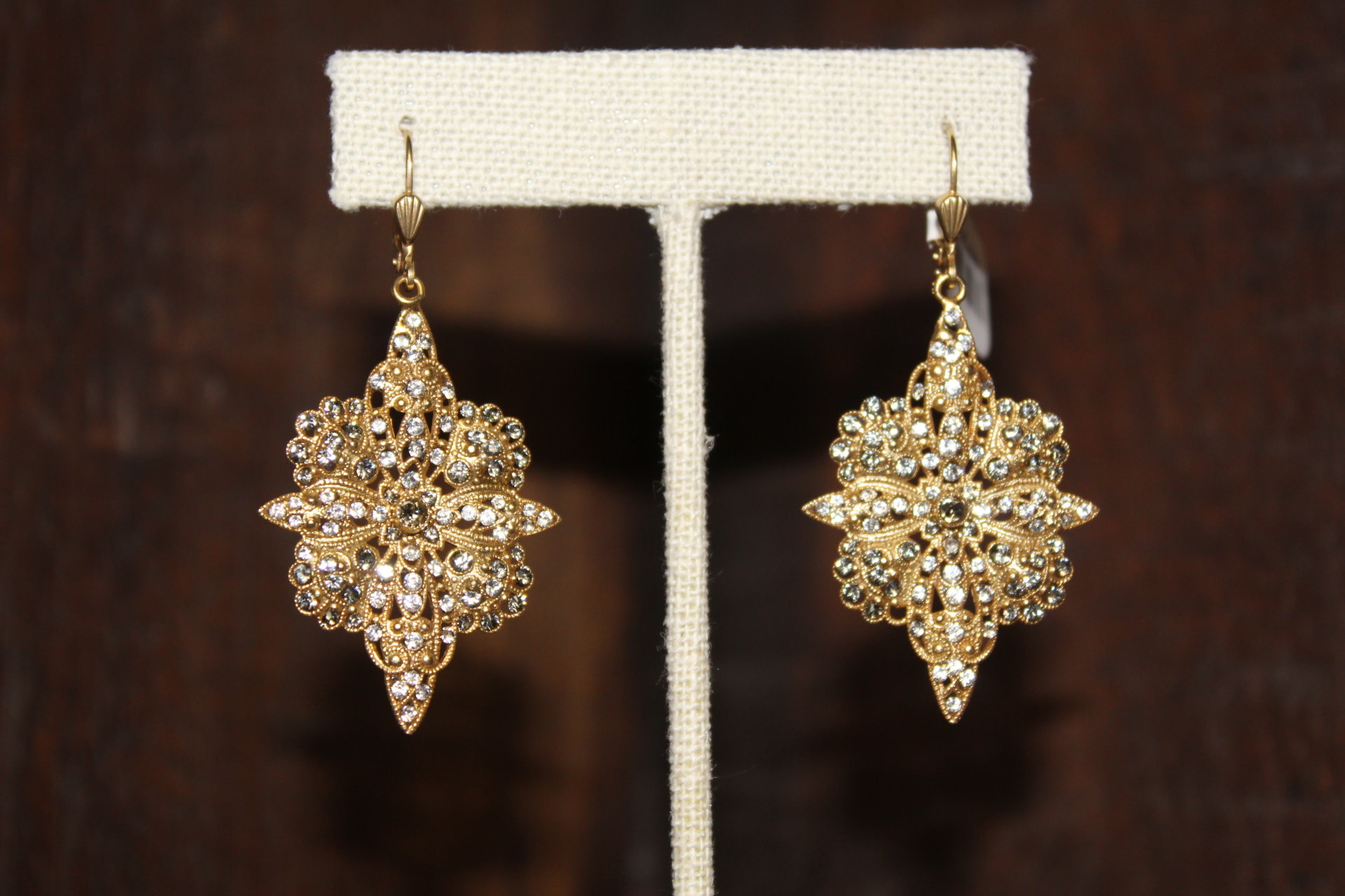 La vie Parisienne Flowered Cross Earrings La vie Parisienne Flowered Cross Earrings