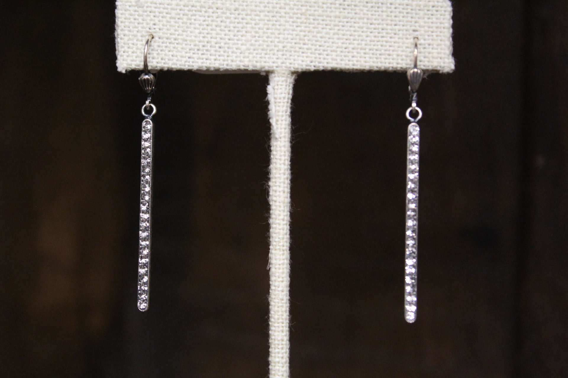 La vie Parisienne Clear Long Stone Earrings La vie Parisienne Clear Long Stone Earrings