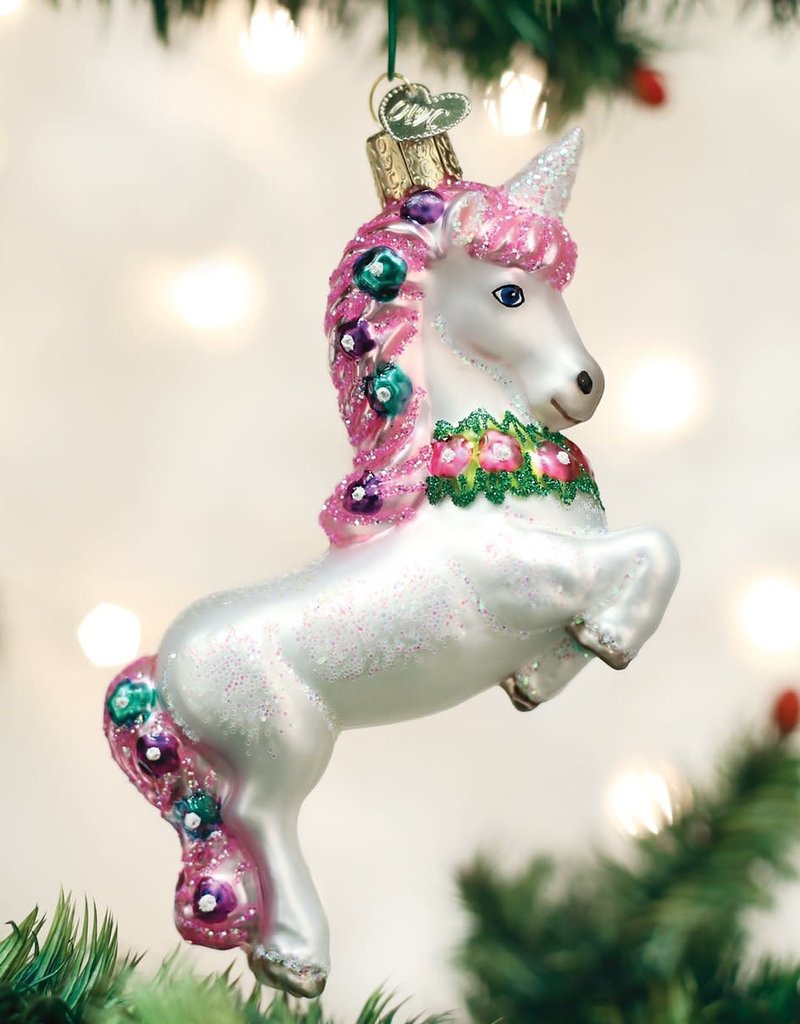 Old World Christmas OWC Prancing Unicorn Ornament