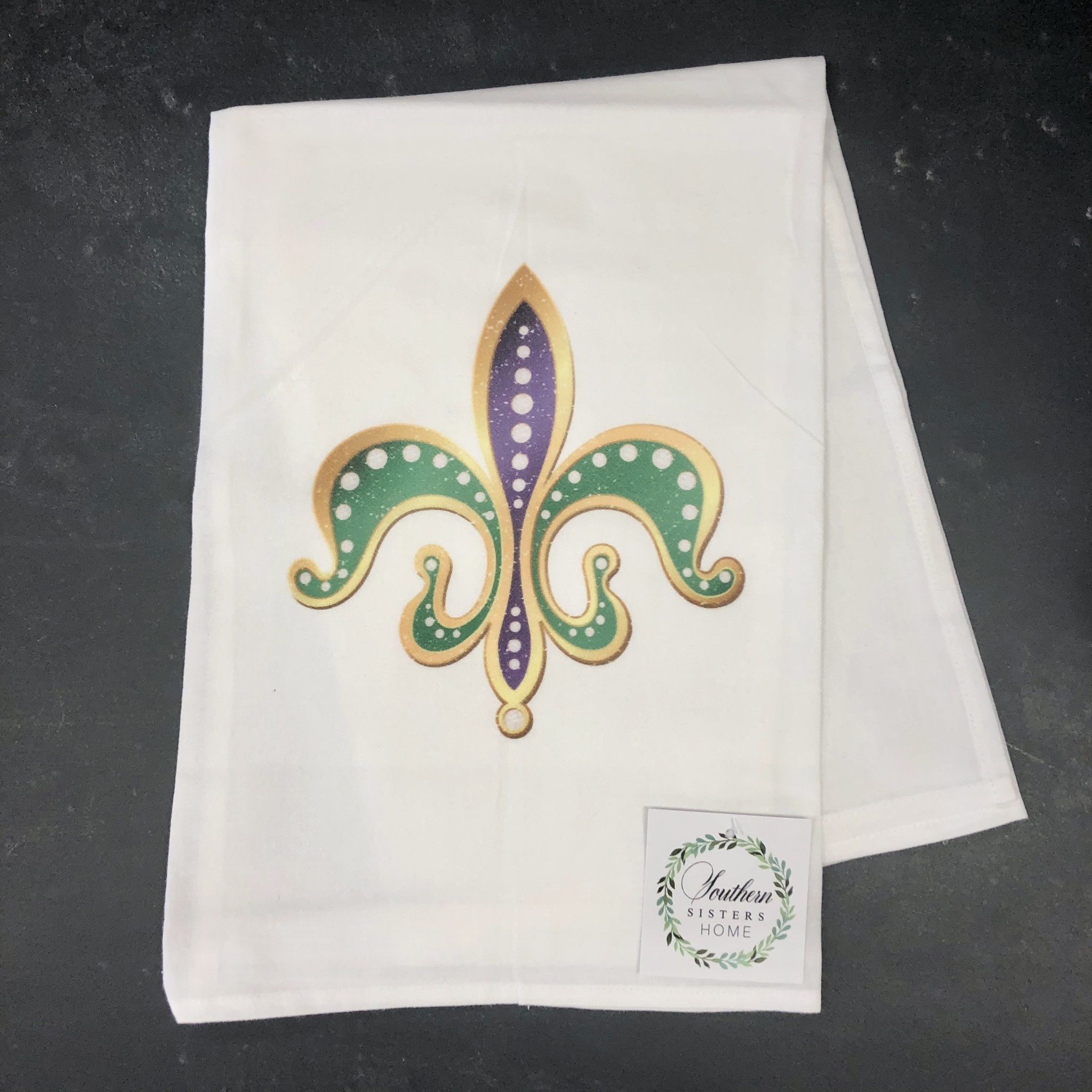 Southern Sisters Enterprises Mardi Gras Fleur de Lis Towel Southern Sisters Enterprises Mardi Gras Fleur de Lis Towel