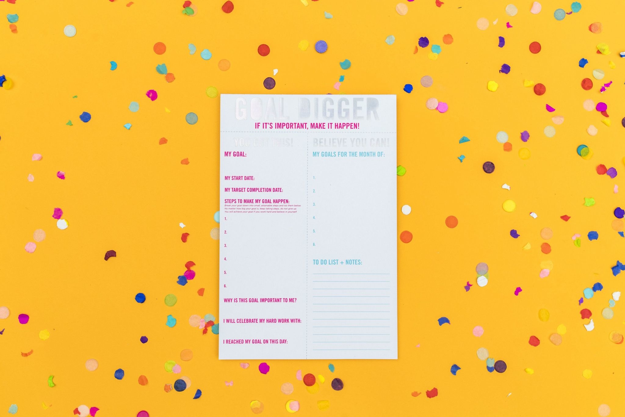 Taylor Elliott Goal Digger Goal Setting Notepad