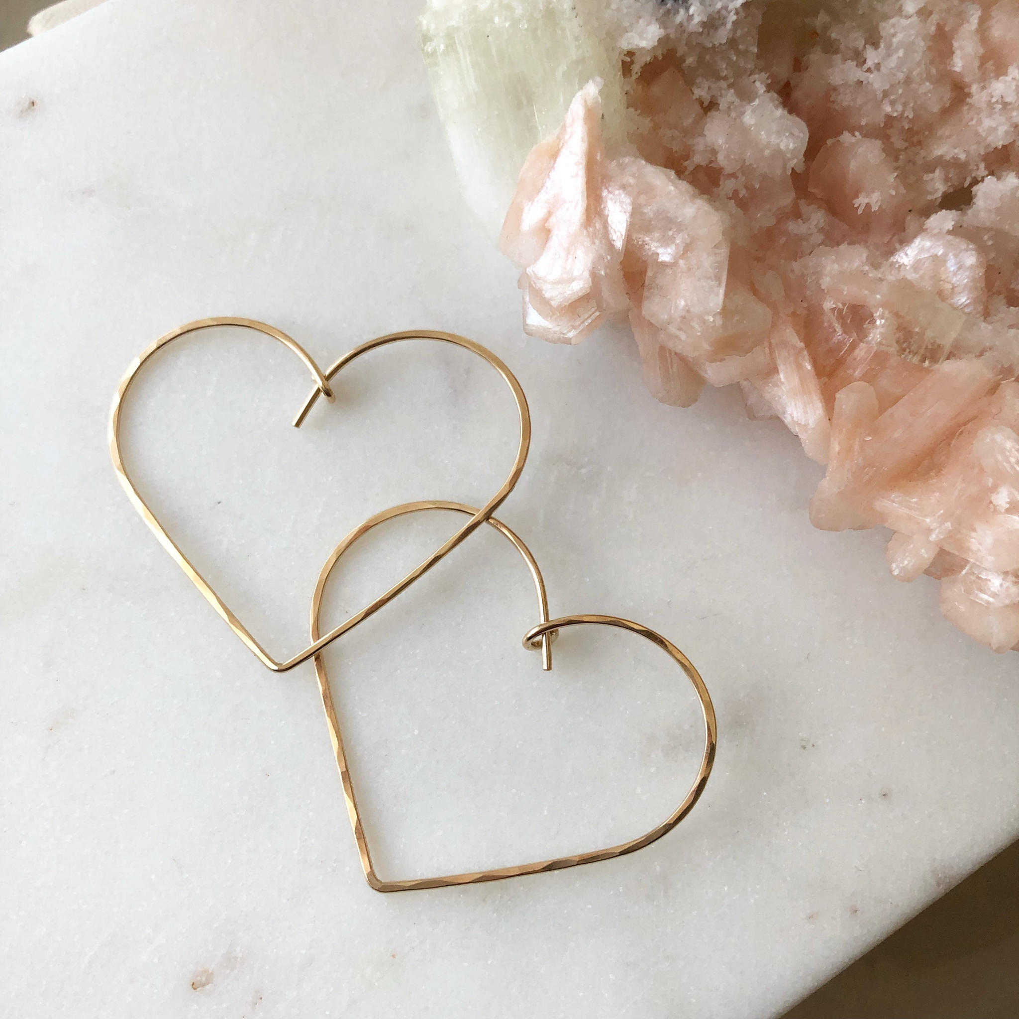 Token Jewelry Heart Hoops 14k Gold Fill Token Jewelry Heart Hoops 14k Gold Fill