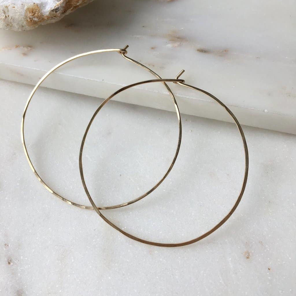 Token Jewelry Organic Hoops Large 14k Gold Fill Token Jewelry Organic Hoops Large 14k Gold Fill