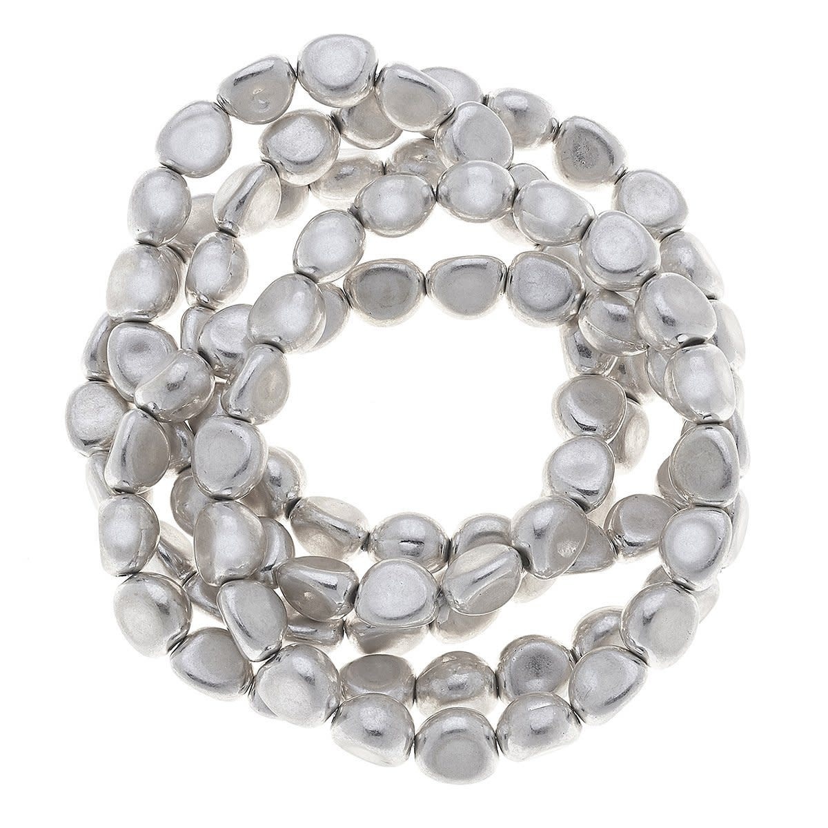Canvas Dylan Baroque Stretch Bracelet Worn Silver Canvas Dylan Baroque Stretch Bracelet Worn Silver