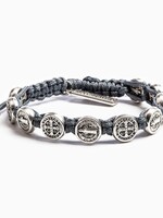 My Saint My Hero Benedictine Blessing Bracelet Silver Medals Slate