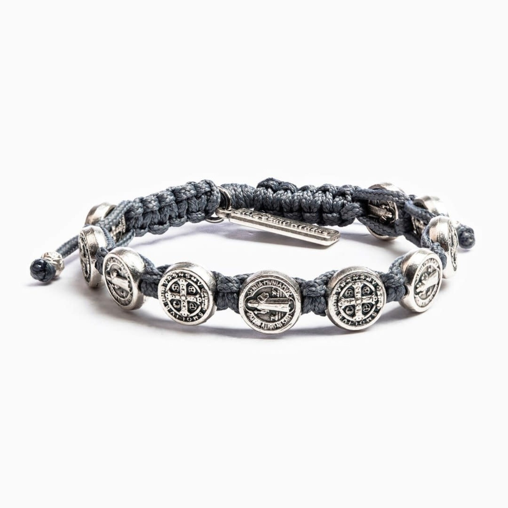 My Saint My Hero Benedictine Blessing Bracelet Silver Medals Slate