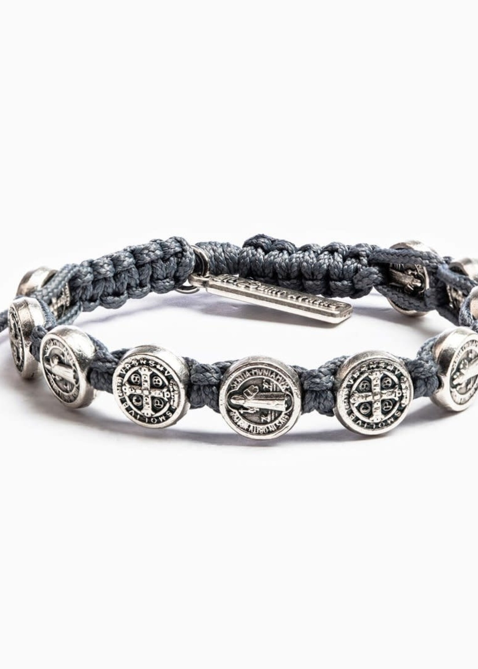 My Saint My Hero Benedictine Blessing Bracelet Silver Medals Slate