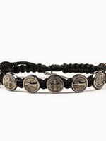 My Saint My Hero Benedictine Blessings Bracelet Jet Black Medals Black