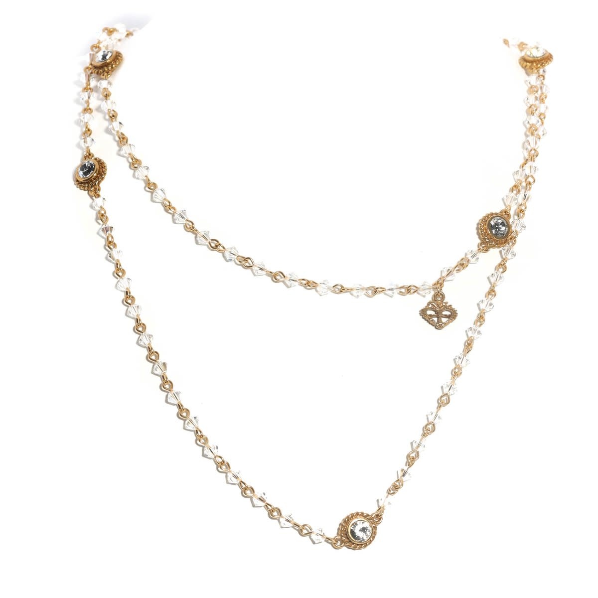 Wrap Necklace 4MM Bicone -Gold Crystal Moonlight Wrap Necklace 4MM Bicone -Gold Crystal Moonlight
