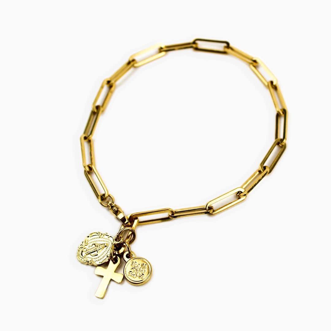 My Saint My Hero Renewal Consecration Bracelet 8" Gold