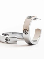 My Saint My Hero The Greatest Love Deuteronomy Hoop Earrings Silver