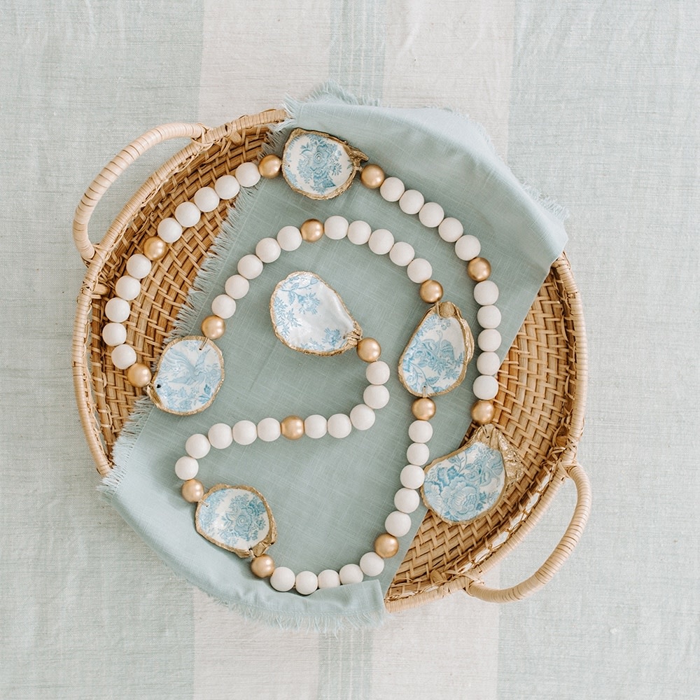 Grit and Grace Studio Decoupage Oyster Garland Grit and Grace Studio Decoupage Oyster Garland