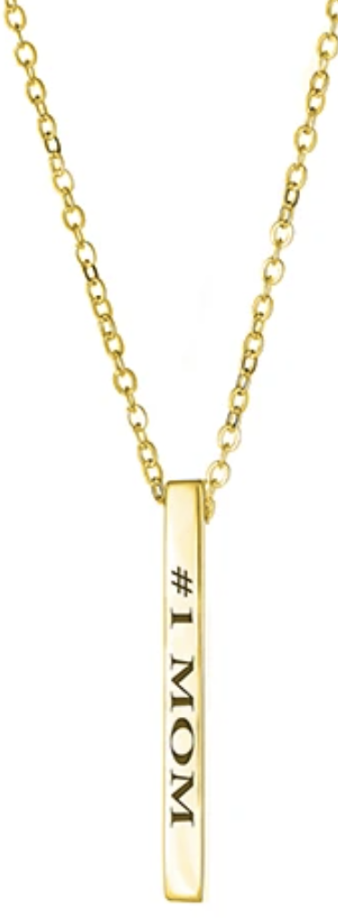 Maya J Jewelry Gold #1 Mom Vertical Block Necklace Maya J Jewelry Gold #1 Mom Vertical Block Necklace