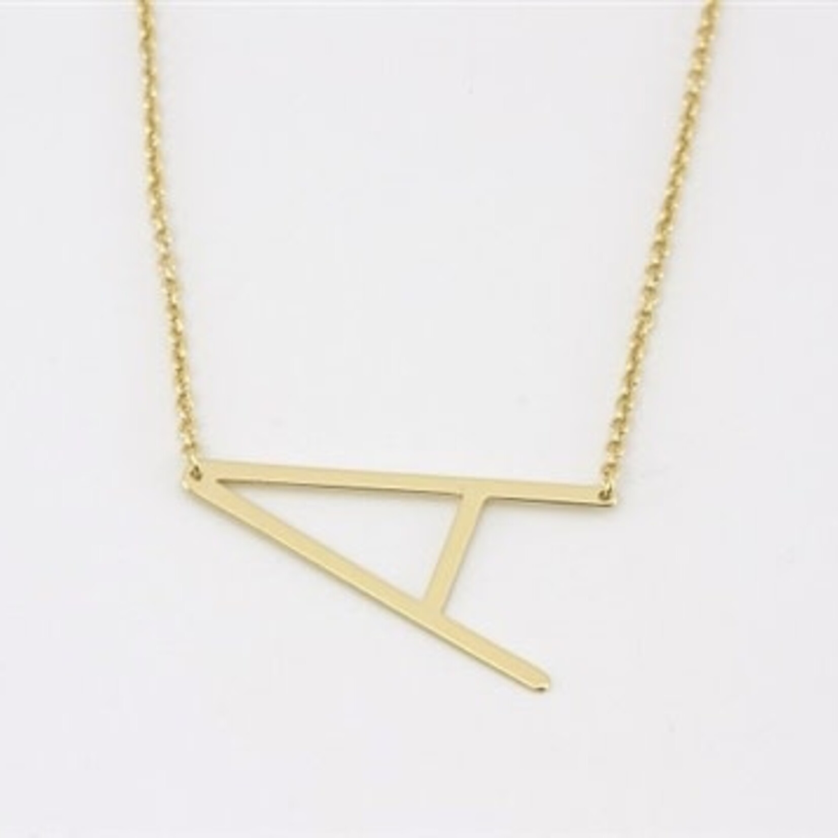 Cool And Interesting Gold Medium Sideways Initial Necklace