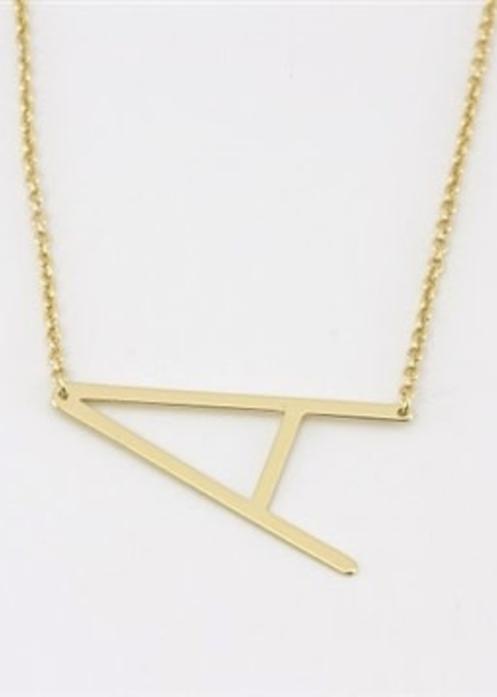Cool And Interesting Gold Medium Sideways Initial Necklace