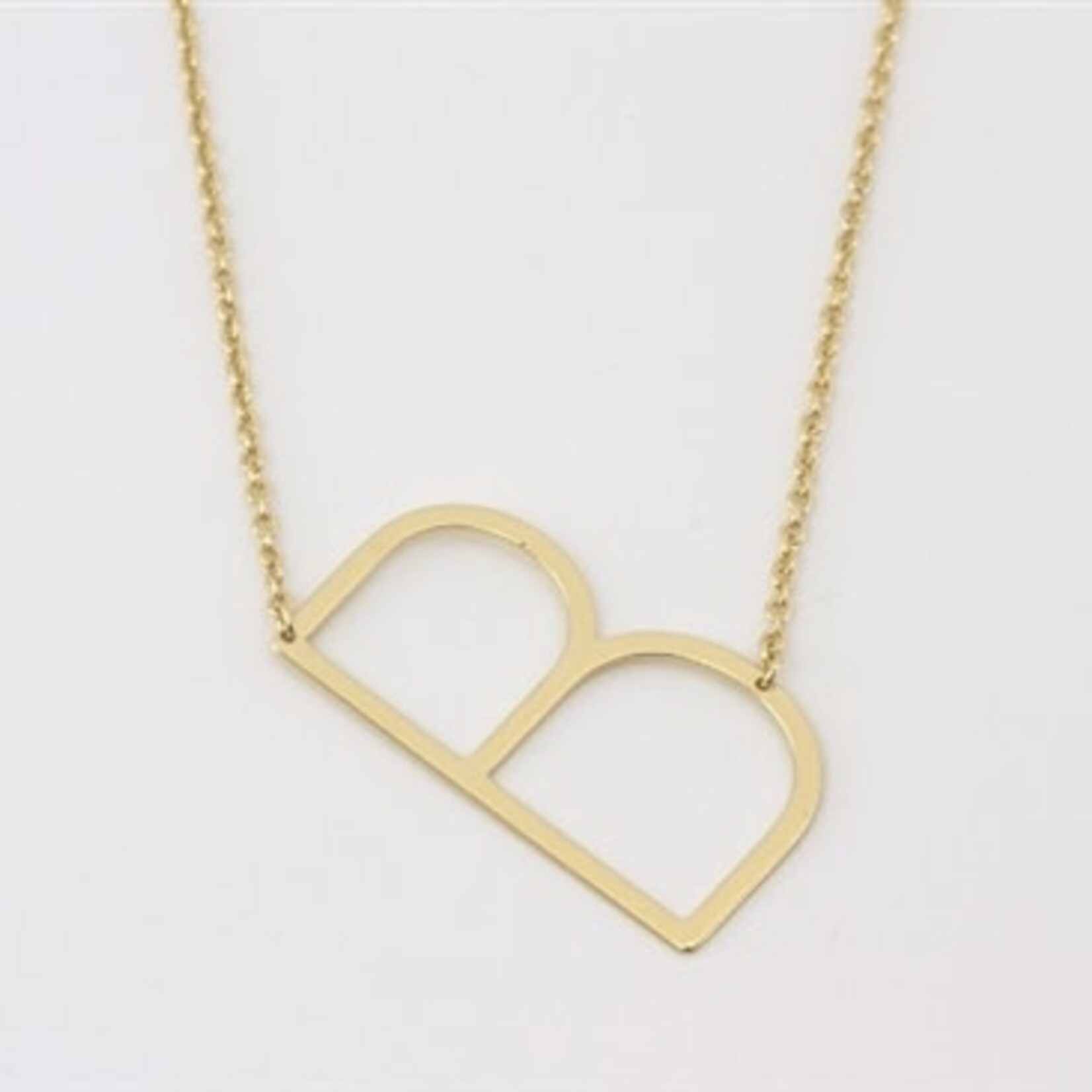 Cool And Interesting Gold Medium Sideways Initial Necklace