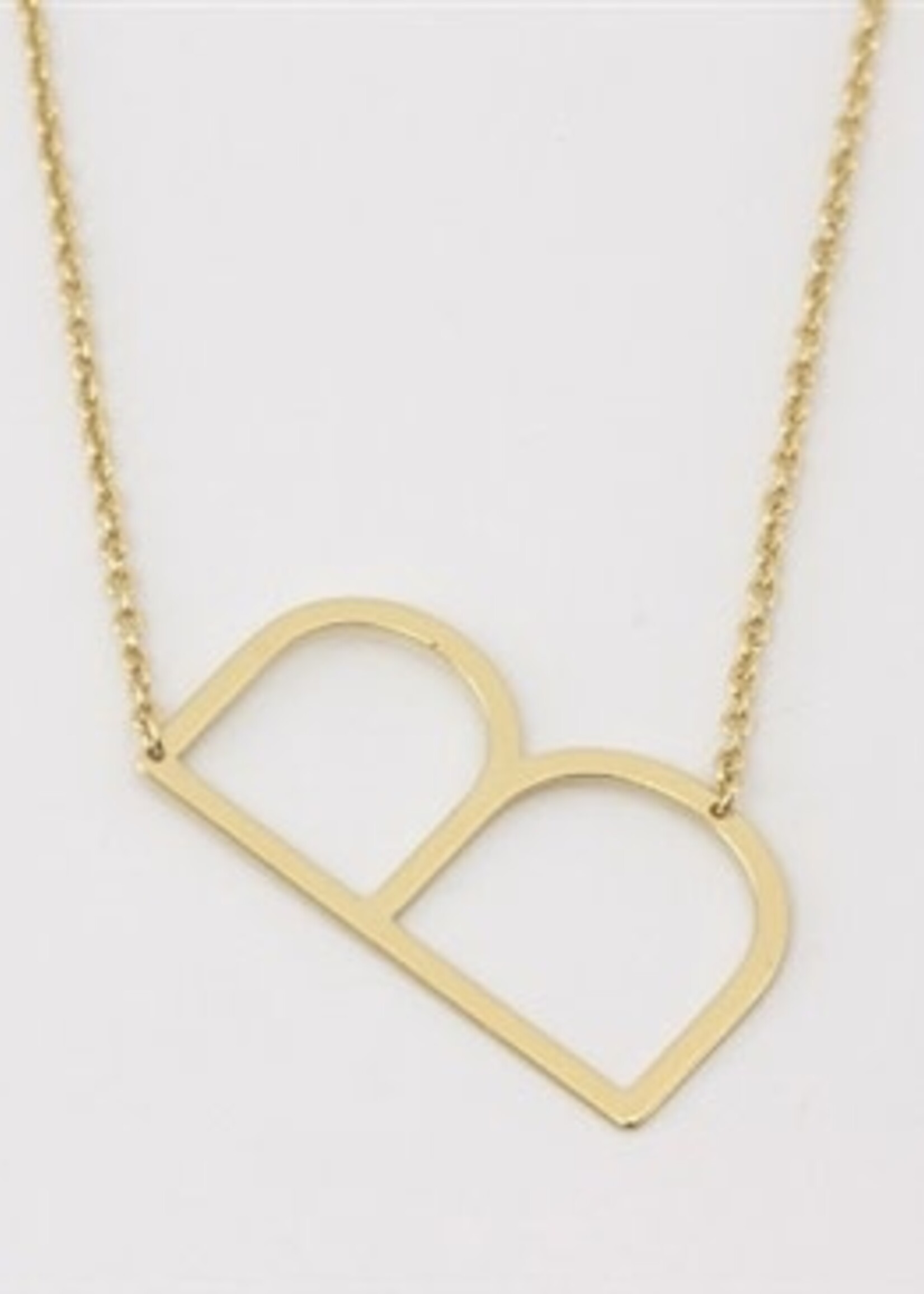 Cool And Interesting Gold Medium Sideways Initial Necklace